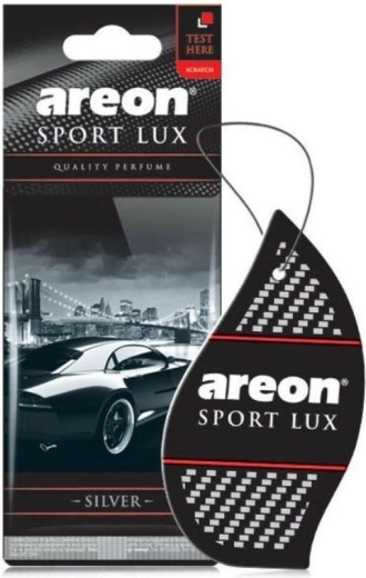 Ambientador de aire colgante de papel Areon SportLux Silver, negro