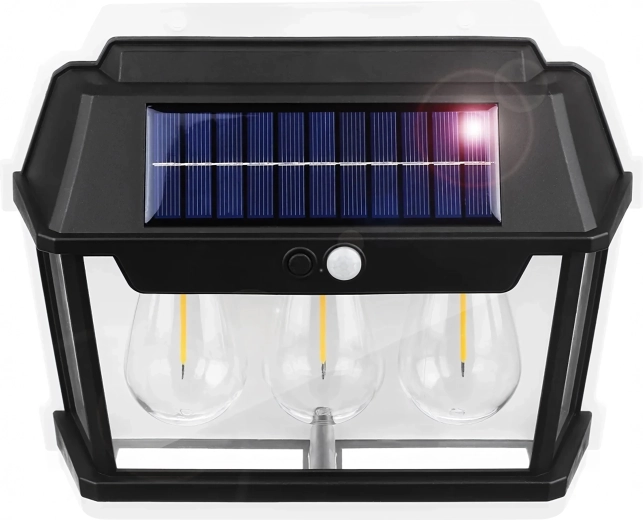 Aplique solar de exterior con sensor de movimiento – farol LED triple