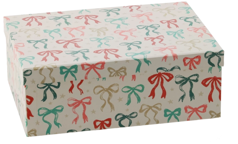 Caja regalo navideña con lazo 31 × 22,5 × 11,5 cm - 1 pieza
