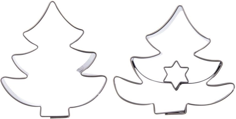Cortador de galletas de acero – arbolito, 4,5 cm, 2 uds