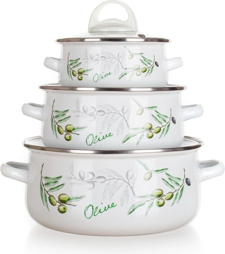 Banquet juego de ollas esmaltadas Olives, 6 piezas