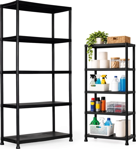 Estantería de plástico ModernHome con cinco baldas para garaje y hogar