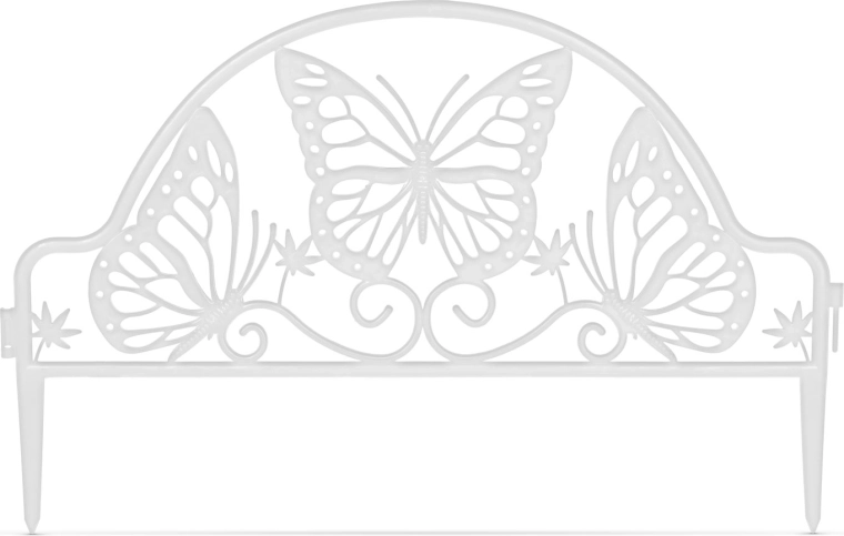 Bordura de jardín de plástico con diseño de mariposas