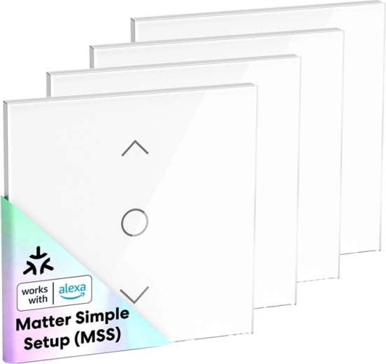 Meross interruptor inteligente Wi‑Fi para persianas y estores con Matter (4 uds.)