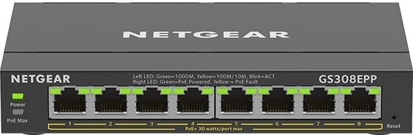 Switch PoE+ gigabit de 8 puertos Netgear GS308EPP (123 W)