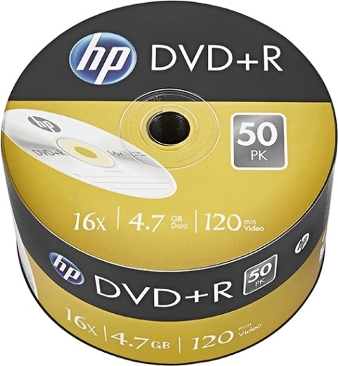 HP DVD+R 16× 4,7 GB, paquete de 50 uds