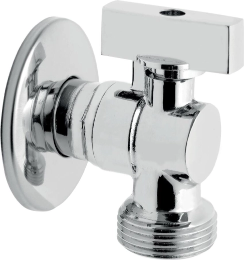 Válvula angular para lavadora con válvula antirretorno 1/2" x 3/4"