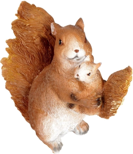 Vilde figura decorativa de jardín: ardilla con cría 15 × 8 × 15 cm