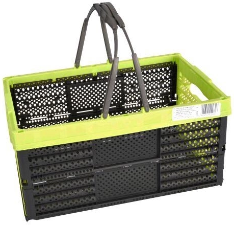 Cesta de compra plegable con 2 asas, 16 l, 40 × 27 × 20 cm - surtido de colores