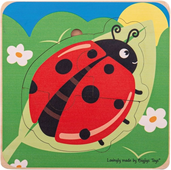 Bigjigs Toys puzzle encajable ciclos de vida animal – Mariquita