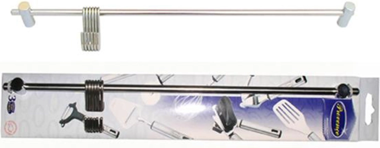 Barra colgante de acero inoxidable con 6 ganchos, 40 cm