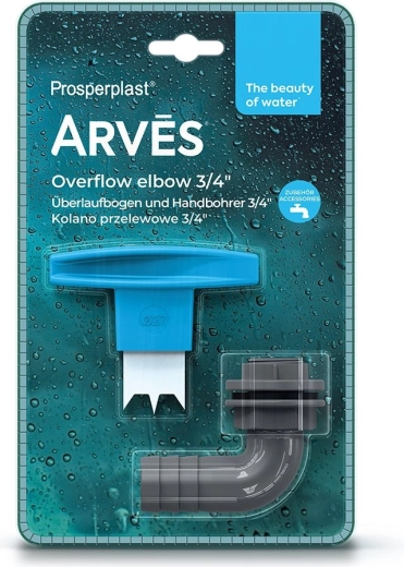 Codo de rebose 3/4" para barril de agua de lluvia con taladro manual de 27 mm
