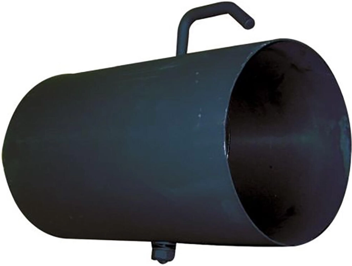 Tubo de humos con compuerta 125 mm, longitud 250 mm, negro