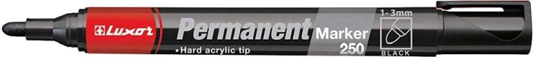 Rotulador permanente LUXOR 250 negro con punta redonda de 2–3 mm