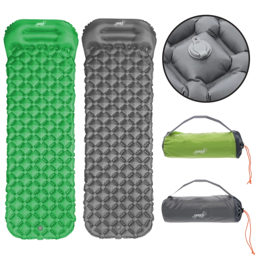 Colchoneta turística inflable con almohada 190 × 56 × 5,5 cm