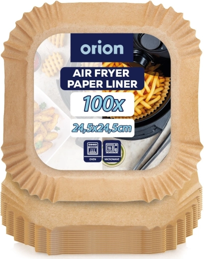Forros de papel para freidora de aire 24,5 × 24,5 cm, 100 uds.