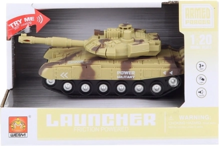 Tanque beige a pilas con luces y sonidos