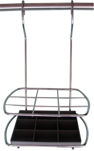 Dispensador colgante para utensilios de cocina, cromo, 17,5 × 12,5 × 30,4 cm