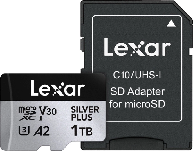 Tarjeta de memoria Lexar Silver Plus microSDXC de 1 TB con adaptador SD