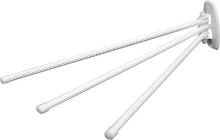 Secador metálico de toallas de tres brazos blanco