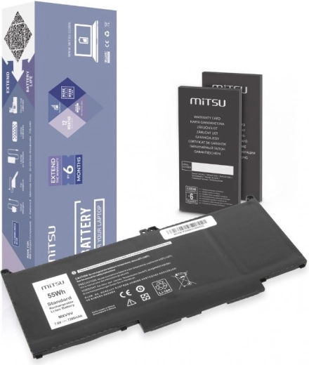 Batería MITSU para Dell Latitude 5300/5310/7300/7400, 7200 mAh (55 Wh) 7,6 V