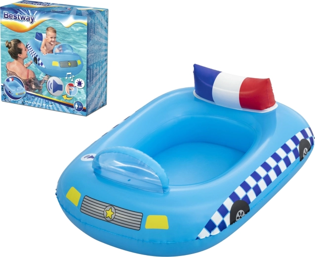Barca infantil hinchable con forma de coche de policía
