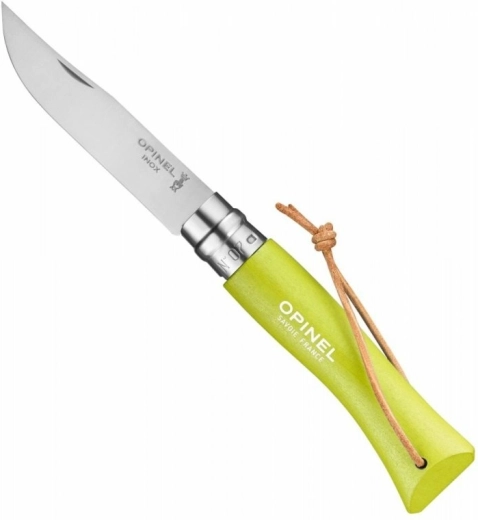 Opinel N°07 Trekking Anise navaja de bolsillo 8 cm, verde claro, madera de haya