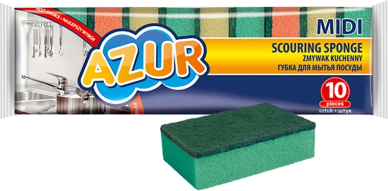 Esponjas para vajilla MIDI, mezcla de colores, 10 uds
