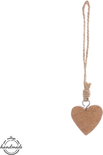 Mini corazón colgante de madera de mango