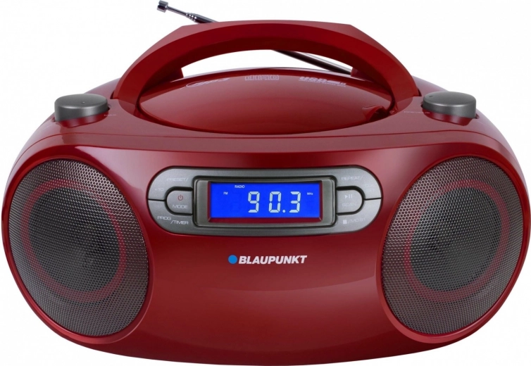 Boombox con FM, CD, MP3, USB, AUX, reloj y despertador