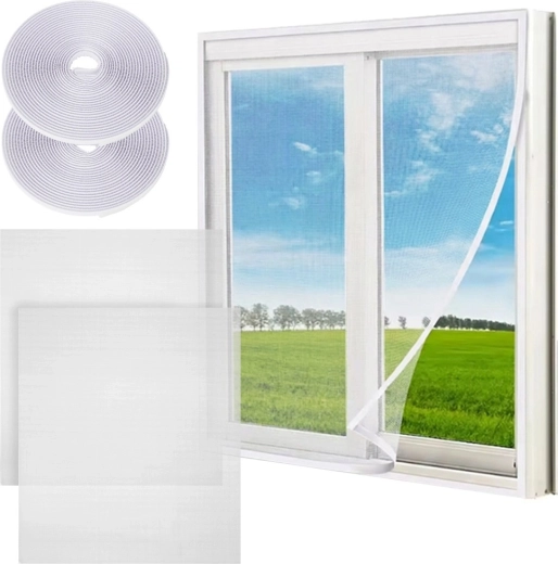 Juego de mosquiteras para ventana 150 × 130 cm, blanco, 2 uds