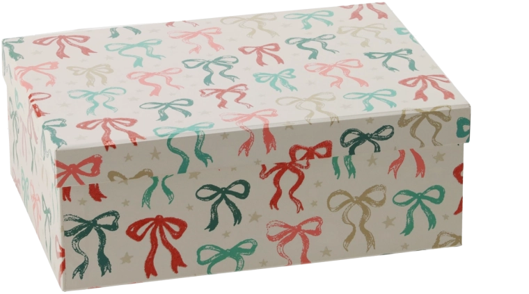 Caja de regalo navideña con lazo decorativo 27 × 19,5 × 10 cm - 1 pieza
