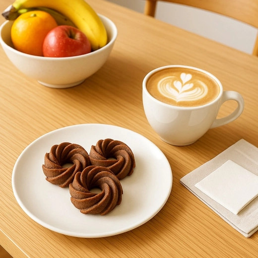 Servicio con estilo para el café y el desayuno