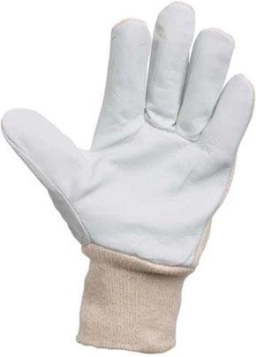 Guantes de trabajo de cuero flor y tejido de algodón PELICAN PLUS, talla 10