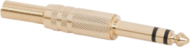 Conector jack estéreo dorado de 6,3 mm