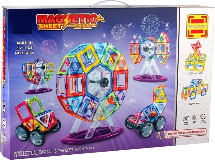 Juego de construcción magnético Magnetic Sheet de 92 piezas