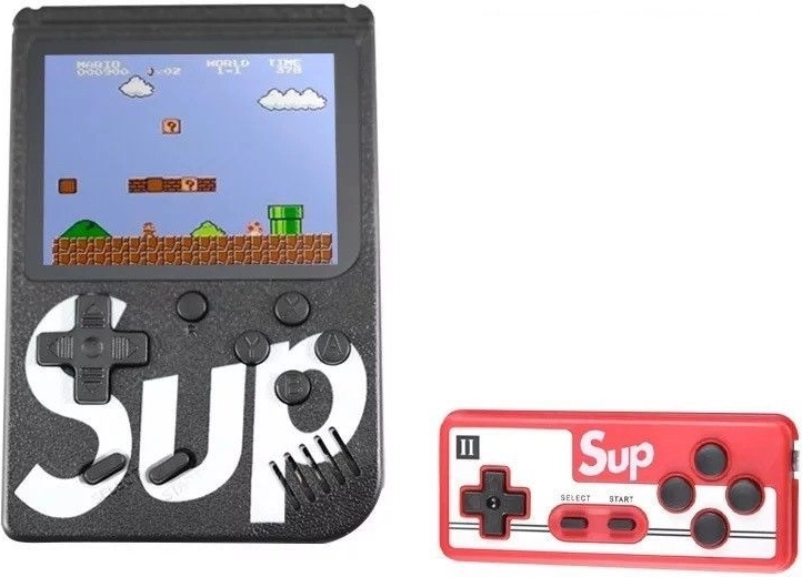 Mini consola de videojuegos portátil con 400 juegos – negra, para dos jugadores