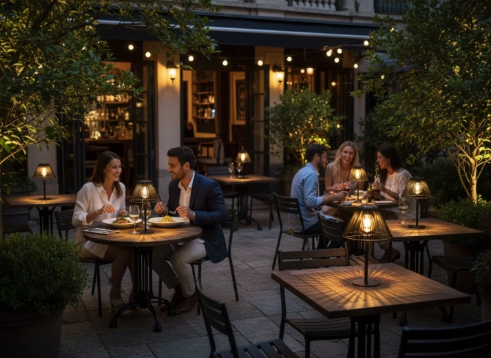 Lámpara de mesa portátil para comer al aire libre