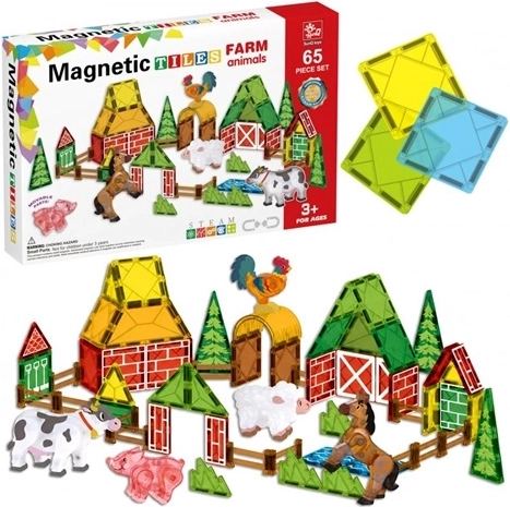 Set de construcción magnético granja, 65 piezas