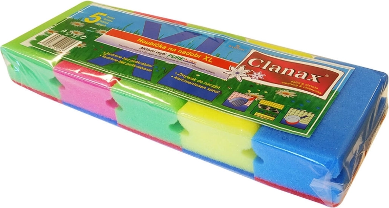 Esponja moldeada para vajilla XXL 12 × 7 × 4,5 cm, 5 uds.
