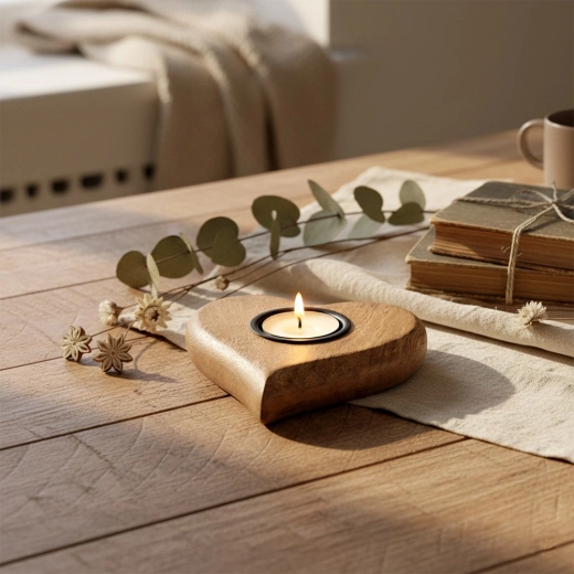 Romántica forma de corazón para un ambiente acogedor