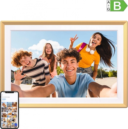 Marco de fotos digital Arzopa D14 golden – marco táctil Full HD Wi‑Fi de 14″