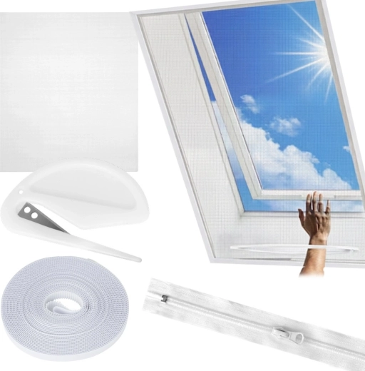 Mosquitera blanca para ventanas de techo 140 × 120 cm Vilde