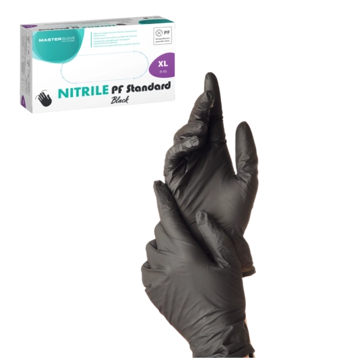 Guantes desechables de nitrilo negros XL sin polvo