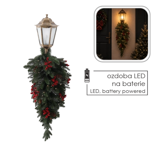 Lámpara navideña de pared con guirnalda LED de 90 cm