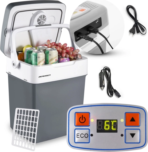 Nevera portátil para coche BERDSEN Icemax 29 l con función de refrigeración y calentamiento, modo ECO