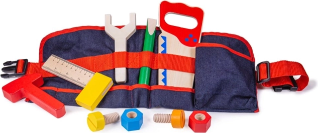 Bigjigs Toys herramientas de madera en cinturón infantil