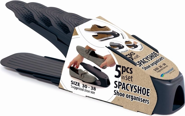 Set de organizadores para zapatos en antracita 5 uds PROSPERPLAST (talla 30–38)