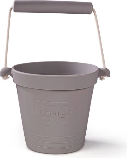 Cubo de playa de silicona gris oscuro BIGJIGS TOYS