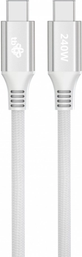 Cable USB C - USB C de 1 m blanco con una potencia de 240 W